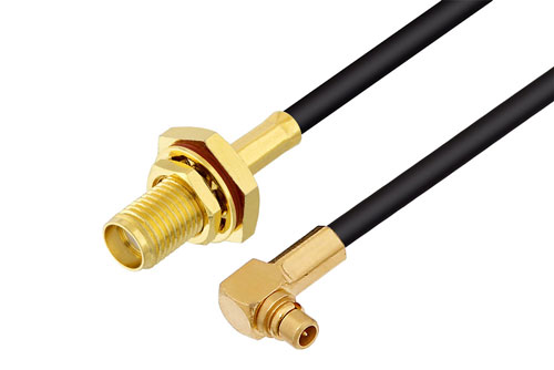 Sma Female Bulkhead To Mmcx Plug Right Angle Low Loss Cable Cm