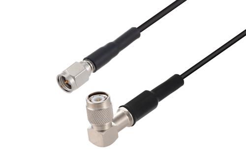 SMA Male To TNC Male Right Angle Low Loss Cable Using PE C100 LSZH Coax