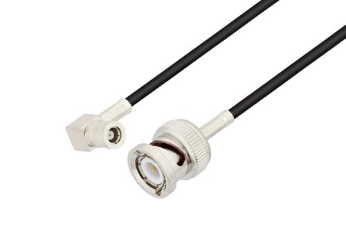 Smb Plug Right Angle To Bnc Male Cable Using Rg Coax