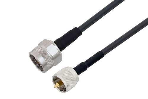 UHF Male To N Male Low Loss Cable 48 Inch Length Using LMR 195 Coax