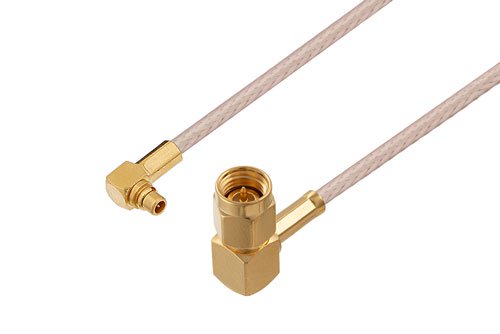 Mmcx Plug Right Angle To Sma Male Right Angle Cable Using Rg Coax