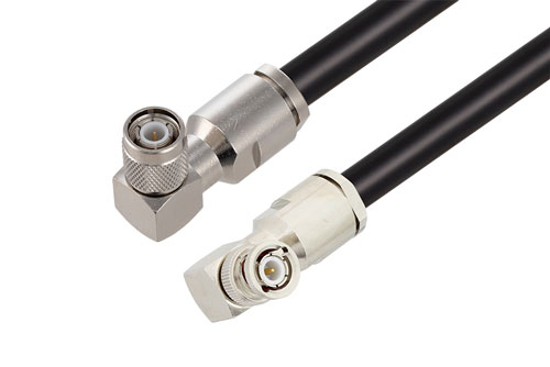 TNC Male Right Angle To BNC Male Right Angle Cable Using RG214 Coax