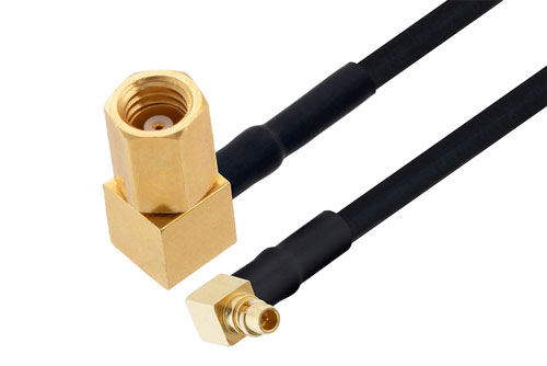 MMCX Plug Right Angle To SMC Plug Right Angle Cable 24 Inch Length