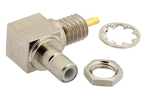 Smb Jack Right Angle Bulkhead Mount Connector Solder Attachment Solder