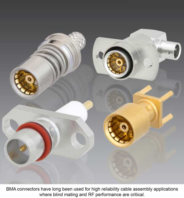 2. BMA connectors have long been used for high reliability cable assembly applications where blind mating and RF performance are critical.