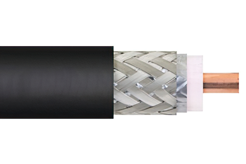 Low Loss Flexible LMR-600-DB Outdoor Rated Coax Cable Double Shielded with Black PE Jacket