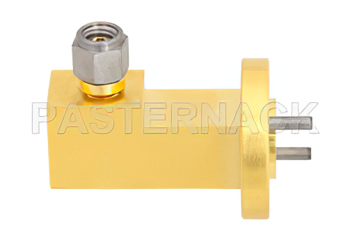 WR-10 UG-387/U-Mod Round Cover Flange to 1.0mm Male Waveguide to Coax Adapter Operating from 75 GHz to 110 GHz