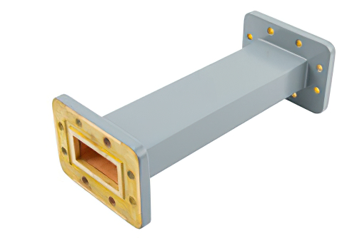 WR-137 Straight Waveguide Section 6 Inch Length, CPR-137G Grooved Flange from 5.85 GHz to 8.2 GHz