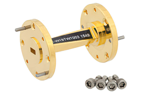 WR-19 45 Degree Right-hand Waveguide Twist With a UG-383/U-Mod Flange Operating From 40 GHz to 60 GHz