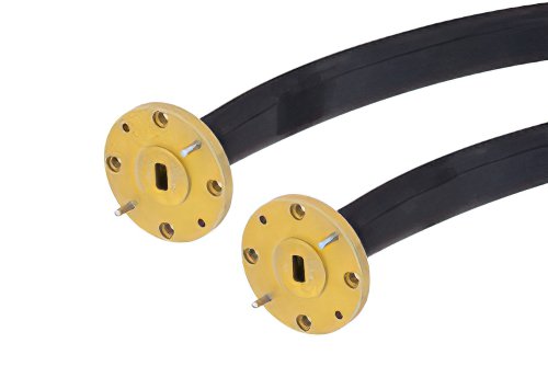 WR-22 Seamless Flexible Waveguide 24 Inch, UG-383/U Round Cover Flange Operating from 33 GHz to 50 GHz