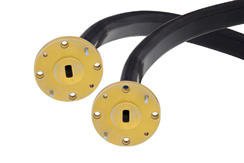 WR-22 Twistable Flexible Waveguide 24 Inch, UG-383/U Round Cover Flange Operating from 33 GHz to 50 GHz