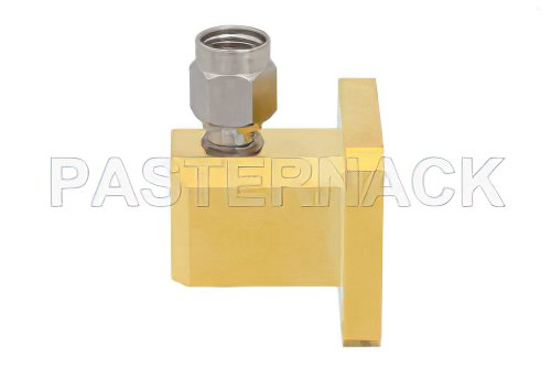 WR-42 UG-597/U Square Cover Flange to 2.92mm Male Waveguide to Coax Adapter Operating from 18 GHz to 26.5 GHz