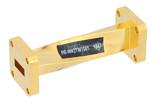 WR-42 90 Degree Waveguide Twist With a UG-595/U Flange Operating From 18 GHz to 26.5 GHz