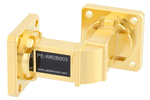 WR-62 Instrumentation Grade Waveguide E-Bend with UG-419/U Flange Operating from 12.4 GHz to 18 GHz