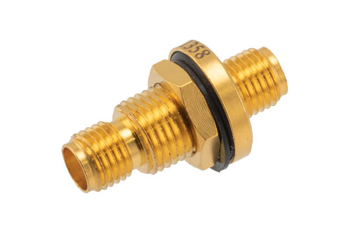 Hermetically Sealed SMA Female to SMA Female Bulkhead Mount Adapter, 18GHz VSWR1.2, MIL-STD 348B