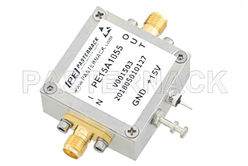 3 dB NF Low Noise Amplifier, Operating from 0.01 MHz to 1.4 GHz with 42 dB Gain, 19 dBm P1dB and SMA