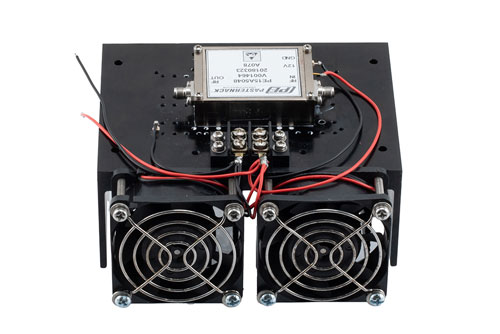 2 Watt P1dB, 6 GHz to 18 GHz, Medium Power Amplifier with Heatsink, SMA, 35 dB Gain, 40 dBm IP3