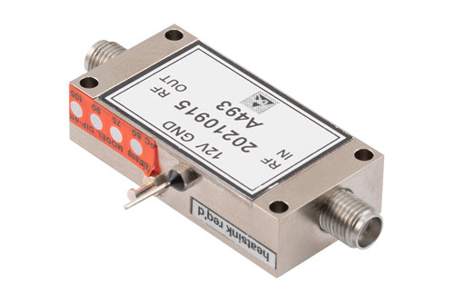 Temperature Compensated Low Noise Amplifier, 4 GHz to 12 GHz, 35 dB min Gain, P1dB 20 dBm, SMA