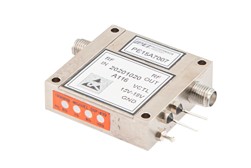 40 dB Variable Gain Amplifier, 13 dBm P1dB, 18 GHz to 26.5 GHz, 20 dB Gain Control, 6.5 dB NF, SMA