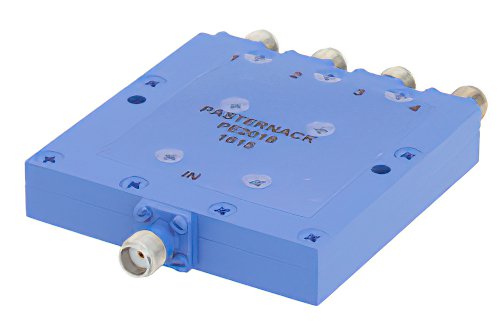4 Way SMA Power Divider from 4 GHz to 8 GHz Rated at 10 Watts