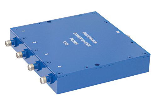 4 Way SMA Wilkinson Power Divider From 690 MHz to 2.7 GHz Rated at 10 Watts