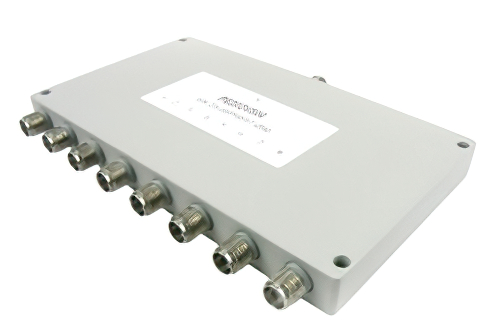 8 Way SMA Power Divider from 2 GHz to 8 GHz Rated at 30 Watts