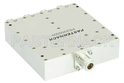 4 Way Broadband Combiner from 800 MHz to 2.5 GHz Type N