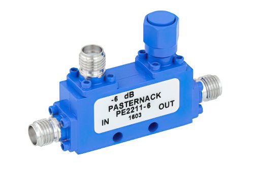 Directional 6 dB SMA Coupler From 4 GHz to 12.4 GHz Rated To 50 Watts