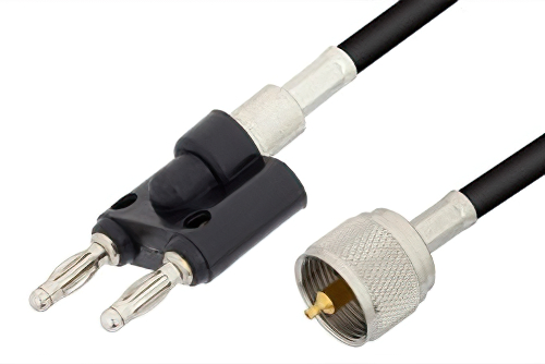 UHF Male to Banana Plug Cable Using RG58 Coax