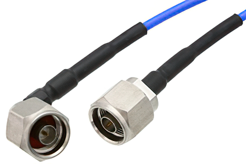 N Male to N Male Right Angle Precision Cable Using 160 Series Coax, RoHS