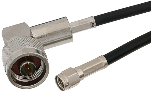 SMA Male to N Male Right Angle Cable Using RG58 Coax