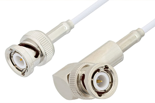 BNC Male to BNC Male Right Angle Cable Using RG188 Coax