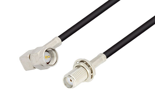 Sma Male Right Angle To Sma Female Bulkhead Cable 36 Inch Length Using Rg174 Coax With 270 Deg