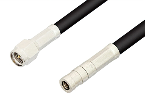 SMA Male to SMB Plug Cable 12 Inch Length Using RG58 Coax, RoHS