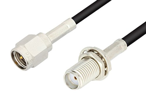 SMA Male to SMA Female Bulkhead Cable Using RG174 Coax