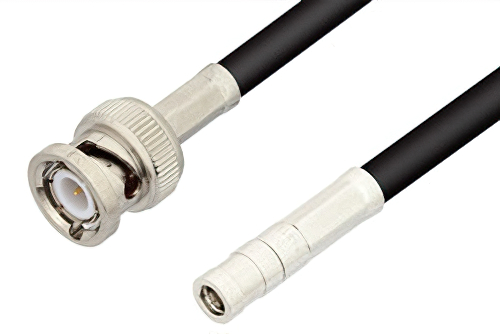 SMB Plug to BNC Male Cable Using RG223 Coax, RoHS