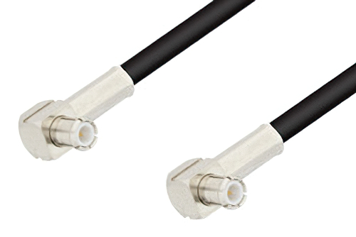 MCX Plug Right Angle to MCX Plug Right Angle Cable Using RG174 Coax, RoHS