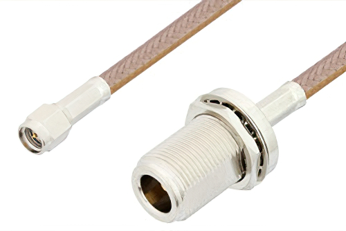 SMA Male to N Female Bulkhead Cable Using RG400 Coax