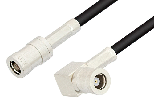 SMB Plug to SMB Plug Right Angle Cable Using RG174 Coax, RoHS