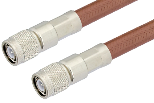 TNC Male to TNC Male Cable Using RG393 Coax , LF Solder