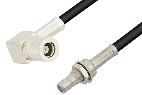 SMB Plug Right Angle to SMB Jack Bulkhead Cable Using RG174 Coax