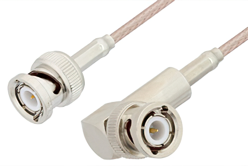 BNC Male to BNC Male Right Angle Cable Using RG316 Coax