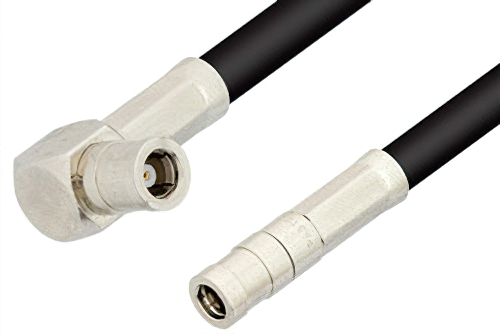SMB Plug to SMB Plug Right Angle Cable Using RG58 Coax