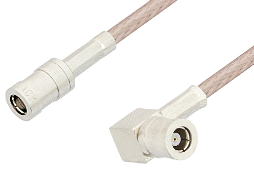 SMB Plug to SMB Plug Right Angle Cable Using RG316 Coax, RoHS
