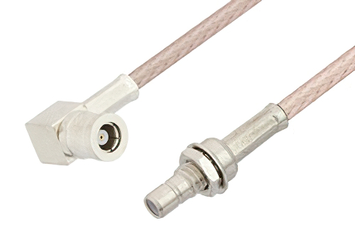 SMB Plug Right Angle to SMB Jack Bulkhead Cable Using RG316 Coax