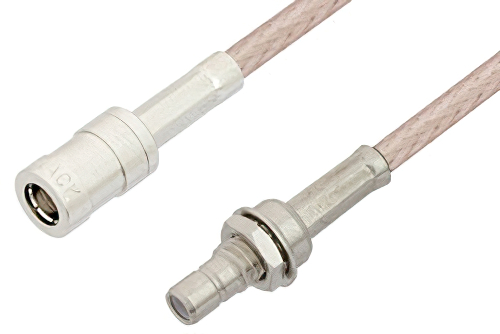 SMB Plug to SMB Jack Bulkhead Cable Using RG316 Coax, RoHS