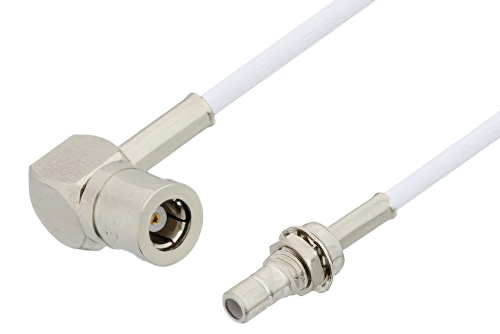 SMB Plug Right Angle to SMB Jack Bulkhead Cable Using RG196 Coax