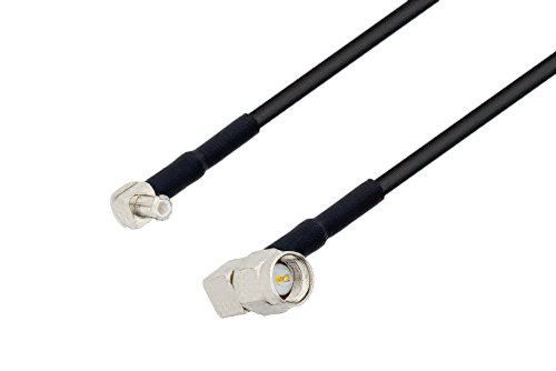 MCX Plug Right Angle to SMA Male Right Angle Cable Using RG174 Coax with HeatShrink