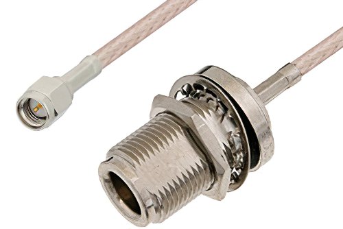 SMA Male to N Female Bulkhead Cable Using RG316-DS Coax