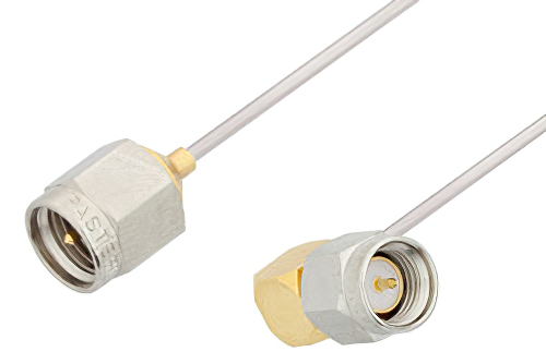 SMA Male to SMA Male Right Angle Cable Using PE-SR047AL Coax